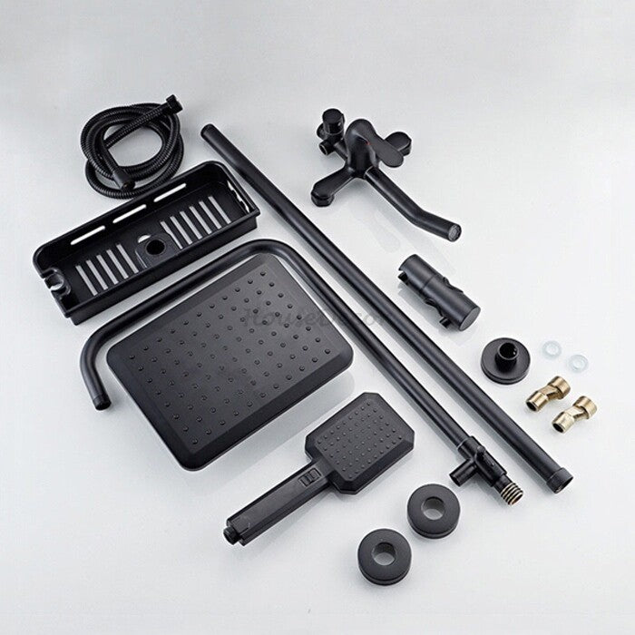 Black bath shower mixer tap wall mounted design additional view