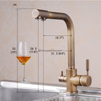 Modern kitchen sink mixer tap swivel spout detail view