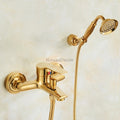 Gold bath shower mixer tap wall mounted design main view