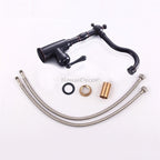 Black Brass bathroom basin mixer tap swivel spout detail view
