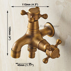 Antique Brass utility faucet wall mounted design detail view