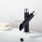 Modern bath shower mixer tap dual handle control detail view