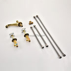 Brass bathroom basin mixer tap dual handle control additional view