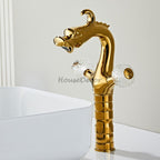 Gold bath shower mixer tap dual handle control additional view