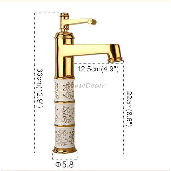 Gold Ceramic bath shower mixer tap detailed product view detail view