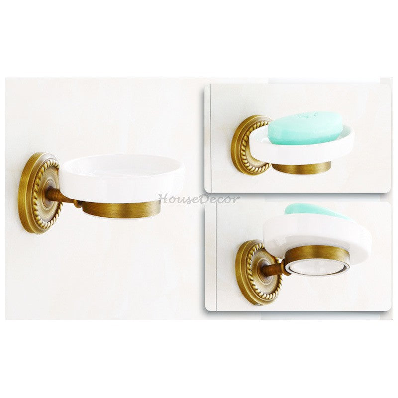 Antique Brass toilet paper holder detailed product view additional view