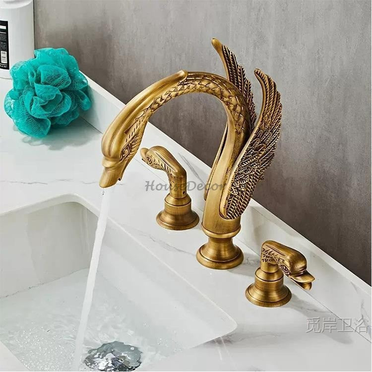 Modern bath shower mixer tap 3 hole installation detail view