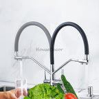 Modern kitchen sink mixer tap swivel spout additional view