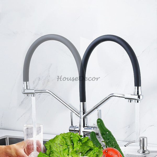 Modern kitchen sink mixer tap swivel spout additional view