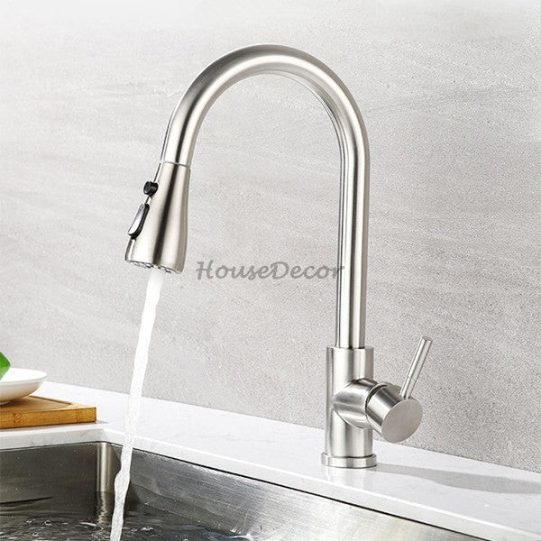 Modern Stainless Steel kitchen sink mixer tap pull out spray additional view