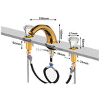 Gold bath shower mixer tap dual handle control additional view