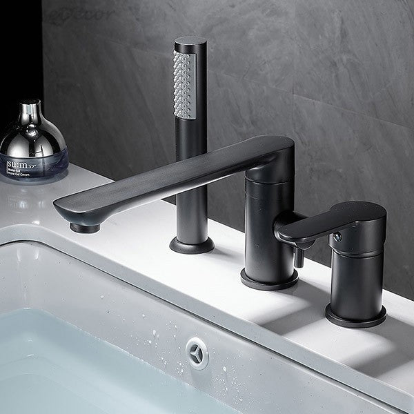 Modern bath shower mixer tap swivel spout detail view