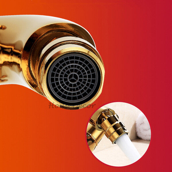Gold bath shower mixer tap dual handle control additional view