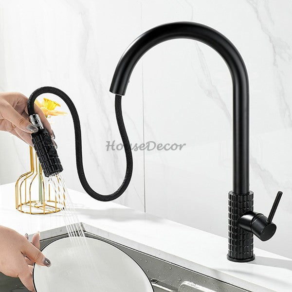 Modern kitchen sink mixer tap pull out spray additional view