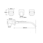 Chrome bath shower mixer tap waterfall spout additional view
