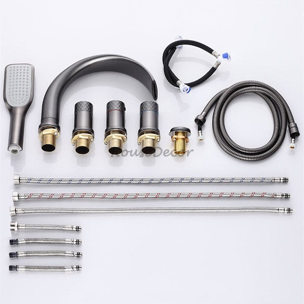 Modern bath shower mixer tap waterfall spout additional view