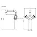 Modern bath shower mixer tap dual handle control additional view