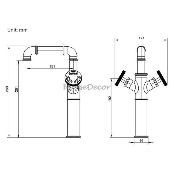 Modern bath shower mixer tap dual handle control additional view