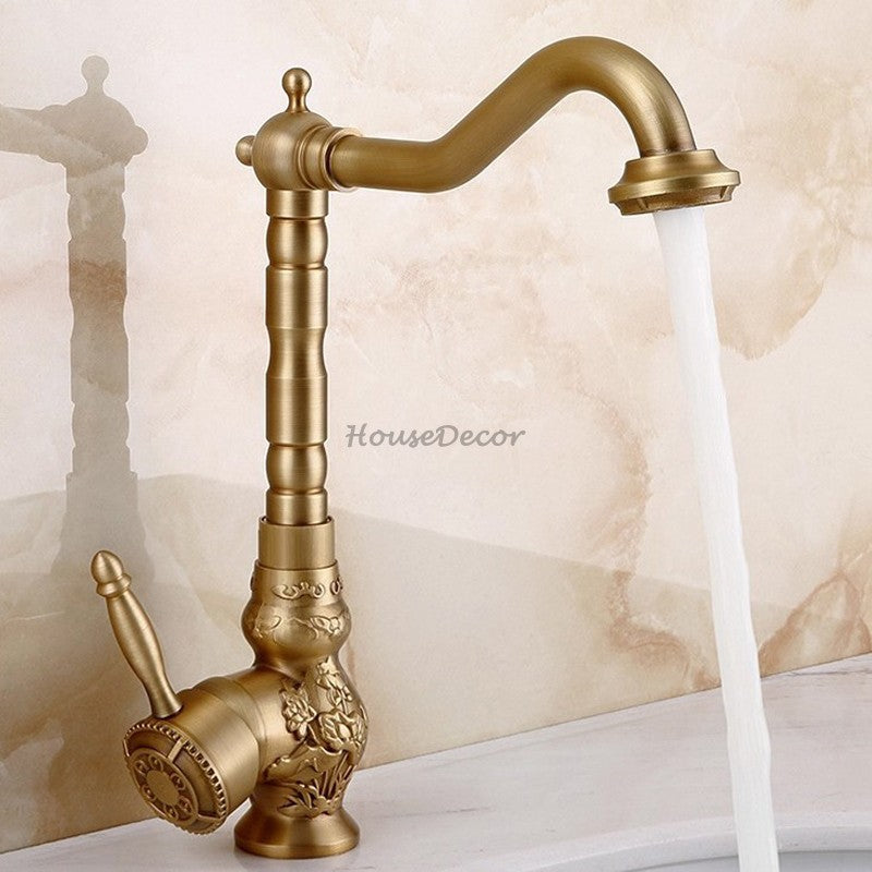 Modern bath shower mixer tap swivel spout detail view