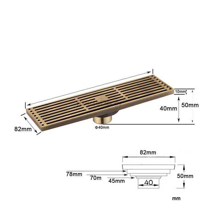 Antique Brass shower drain detailed product view additional view