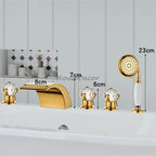 Gold bath shower mixer tap waterfall spout additional view
