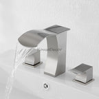 Modern bath shower mixer tap waterfall spout detail view