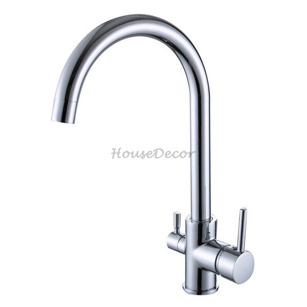Chrome kitchen sink mixer tap detailed product view main view