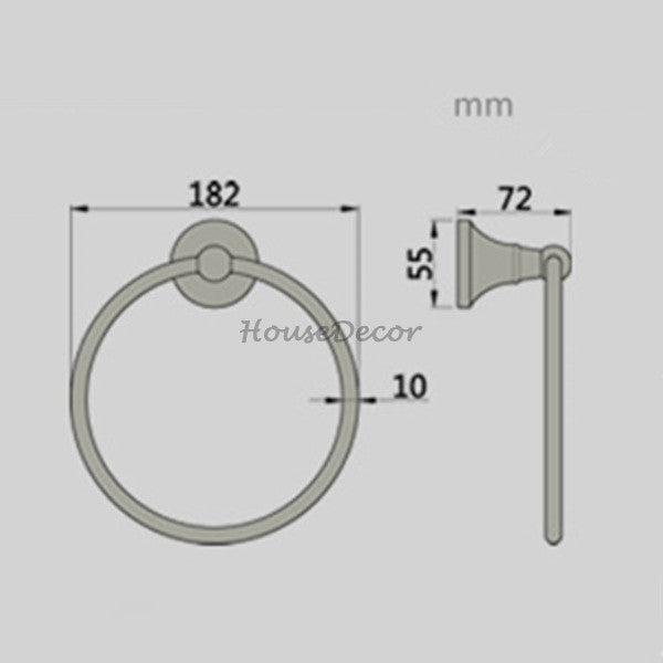 Black towel ring wall mounted design additional view