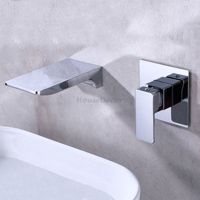 Matte Black bathroom basin mixer tap waterfall spout main view