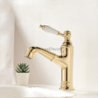 Antique Brass bath shower mixer tap pull out spray additional view