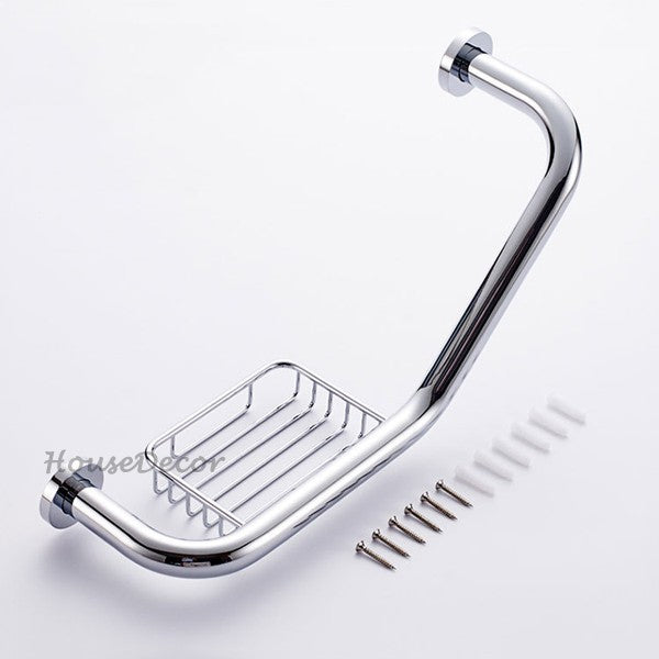Modern bathroom grab bar safety grip detail view