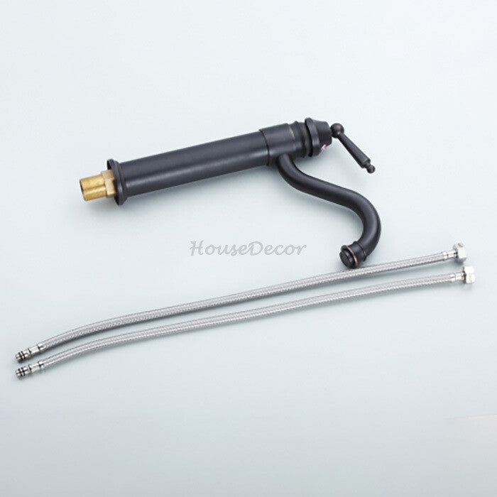 Black Brass bath shower mixer tap swivel spout detail view