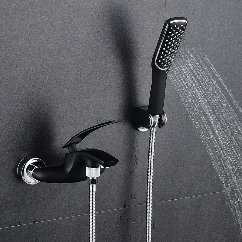Modern bath shower mixer tap wall mounted design detail view