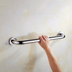 Polished Chrome bathroom grab bar safety grip main view
