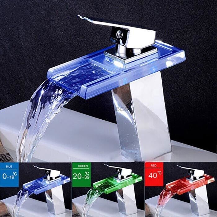 Modern bath shower mixer tap waterfall spout main view
