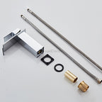 Modern bath shower mixer tap waterfall spout detail view