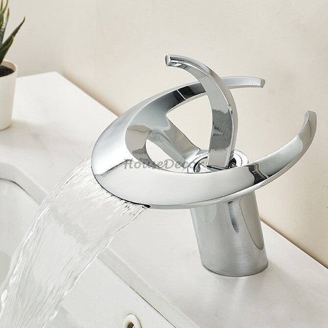 Modern bath shower mixer tap waterfall spout additional view