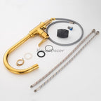 Gold kitchen sink mixer tap pull out spray additional view