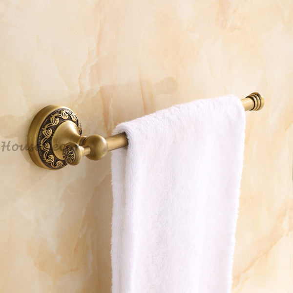 Antique Brass towel rack wall mounted design main view