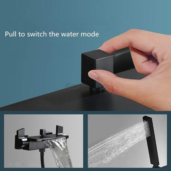 Modern bath shower mixer tap waterfall spout additional view
