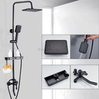 Black bath shower mixer tap wall mounted design detail view