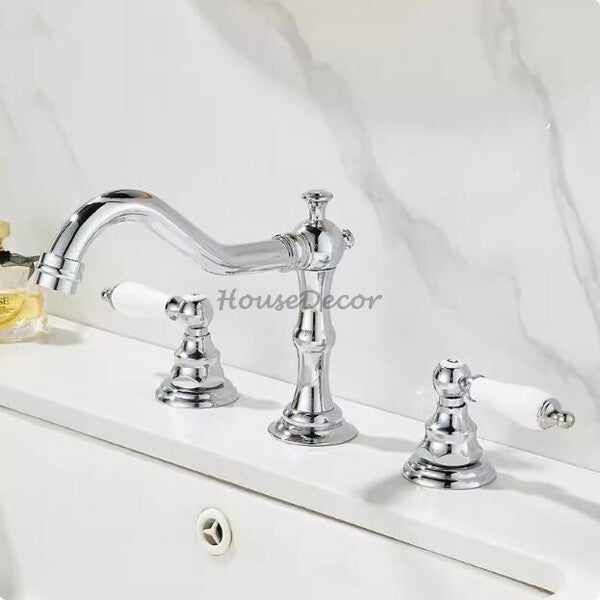 Modern Ceramic bath shower mixer tap deck mounted design detail view