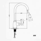 Black Brass kitchen sink mixer tap pull out spray additional view