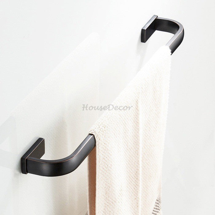 Black Brass towel rack wall mounted design main view