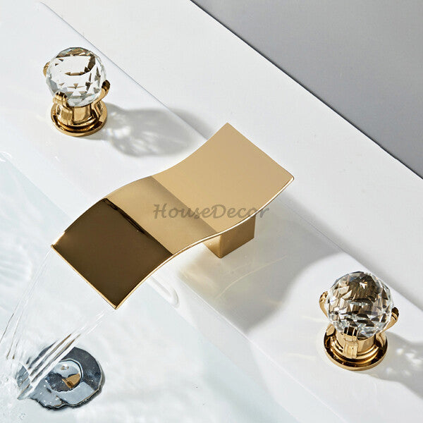 Modern bathroom basin mixer tap waterfall spout additional view