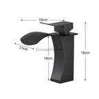 Black bath shower mixer tap waterfall spout additional view