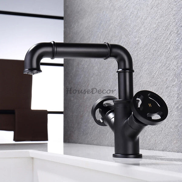 Modern bath shower mixer tap dual handle control additional view