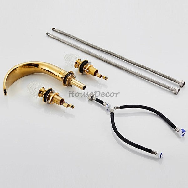 Modern bath shower mixer tap dual handle control additional view