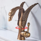 Antique Brass bathroom basin mixer tap detailed product view detail view