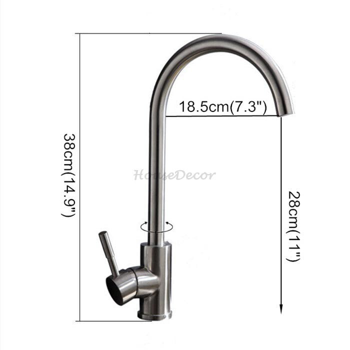 Modern Stainless Steel kitchen sink mixer tap swivel spout additional view